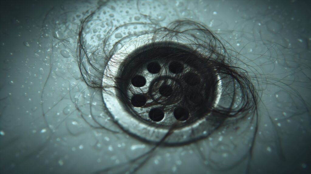 hair clogged drain
