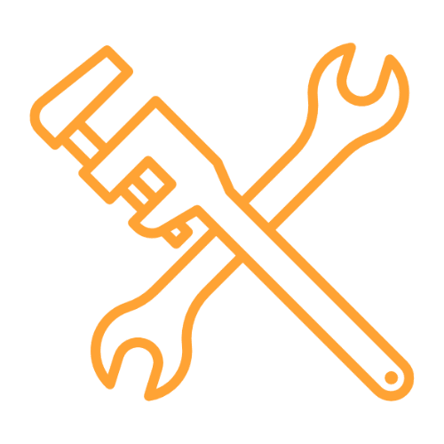Plumbing tools and repair service icon
