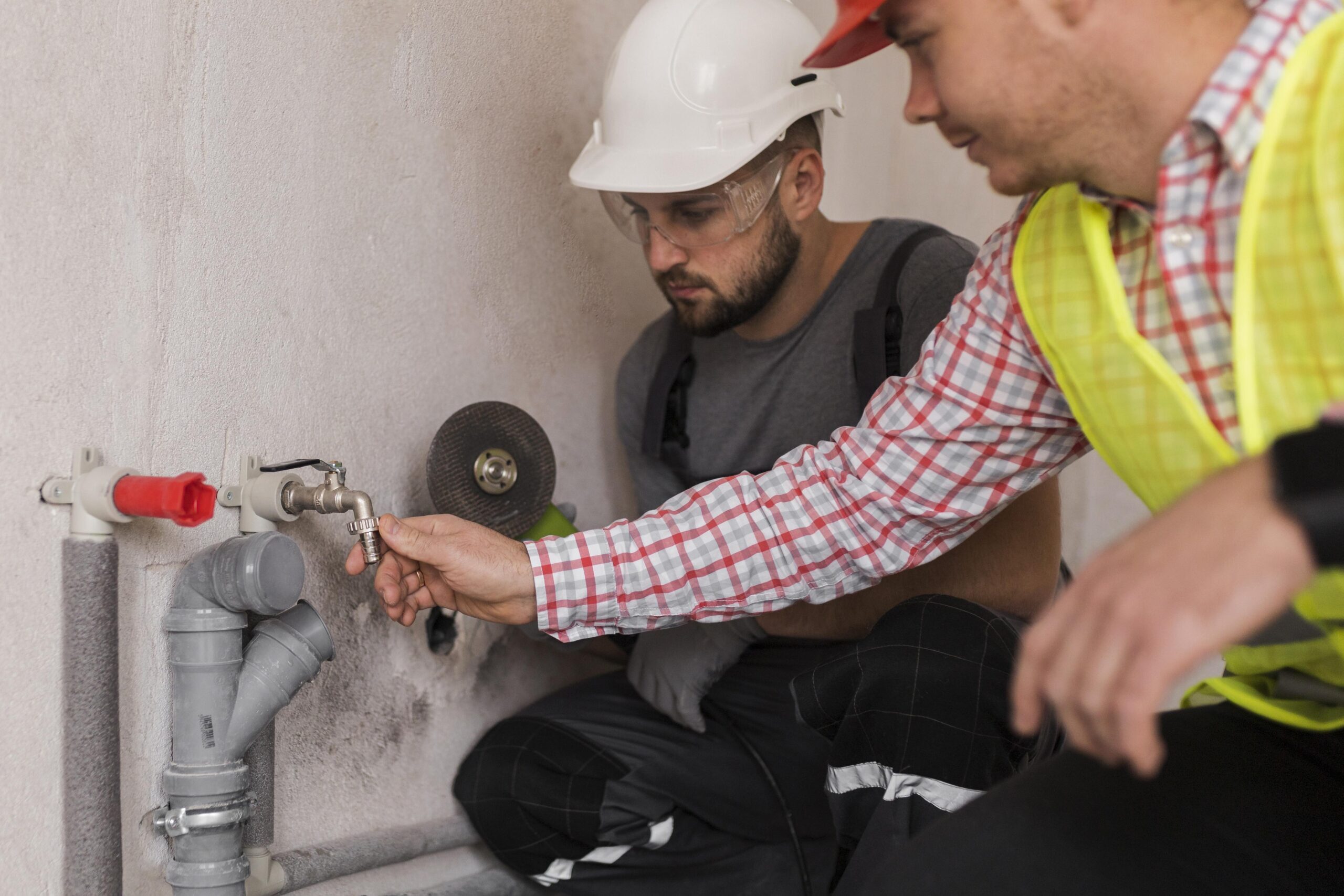 plumbers working