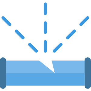 Active pipe leak warning icon