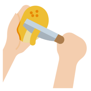 Avoid putting peels in garbage disposal icon