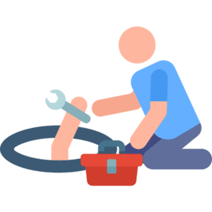 Plumber with equipment illustration