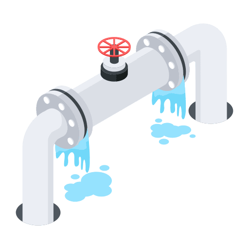 Water pipe system icon for plumbing services