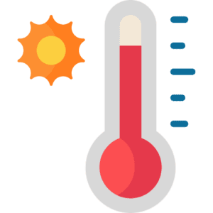 Unpredictable water temperature warning icon