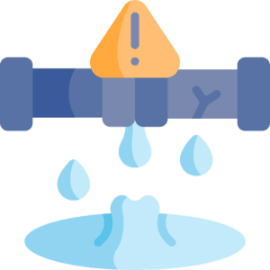 Water leak detection warning icon