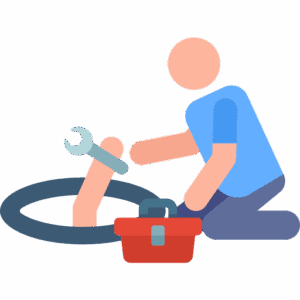 Plumber with equipment illustration