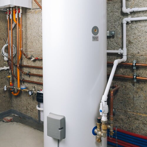 water heater in boiler room